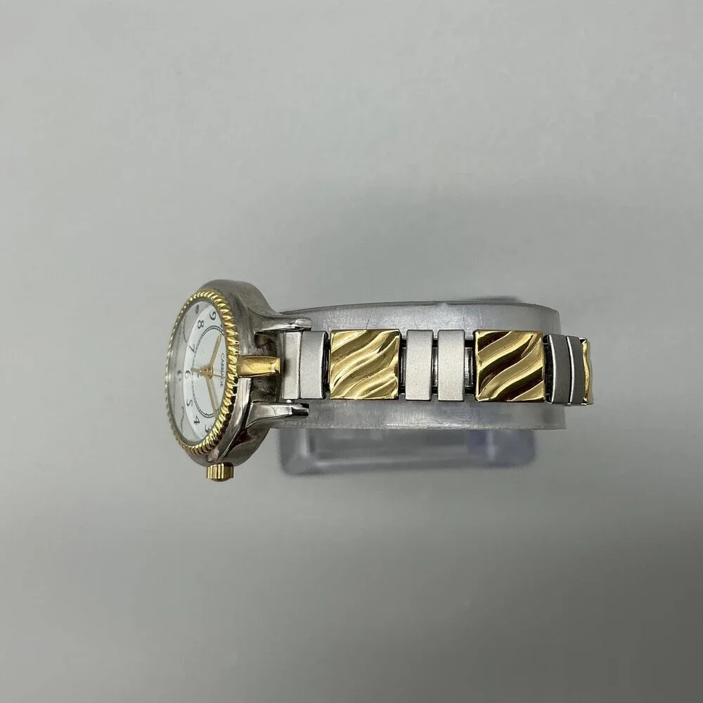 Carriage By Timex Womens Watch 24mm White Dial Two Tone Expansion New Battery
